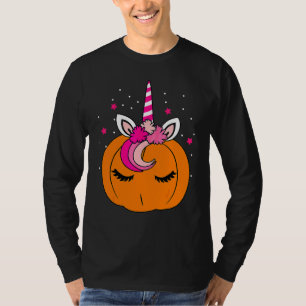 Süße Kürbis-Einhorn-Gesichtskostüm Einfaches Hallo T-Shirt