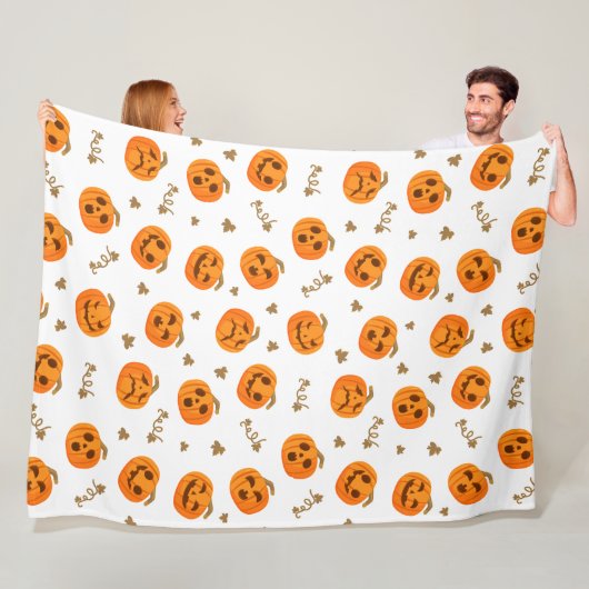 Süße Kürbis-Emojis-Fleece-Decke Fleecedecke (Beispiel)