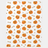 Süße Kürbis-Emojis-Fleece-Decke Fleecedecke (Vorderseite)