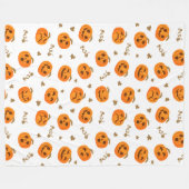 Süße Kürbis-Emojis-Fleece-Decke Fleecedecke (Vorderseite (Horizontal))