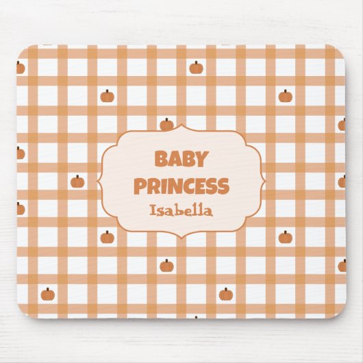 Süße Kürbis-Gingham-Mauspad Mousepad (Vorne)
