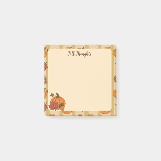 Süße Kürbis- und Herbstblatt-Haftnotizen Post-it Klebezettel (Vorderseite)