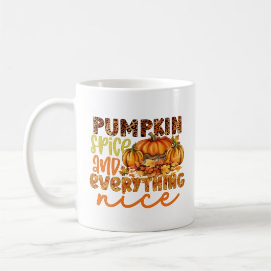 Süße Kürbisgewürz-Wortkunst Kaffeetasse (Links)