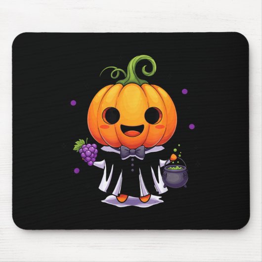 Süße Kürbiskürbis-Hexen-Halloween-Süßigkeiten oder Mousepad (Vorne)