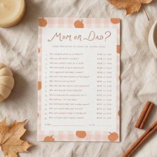 Süße Kürbisse Mama oder Papa Baby Shower Spiel 5,5