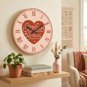 Süße Kussuhr Große Wanduhr
