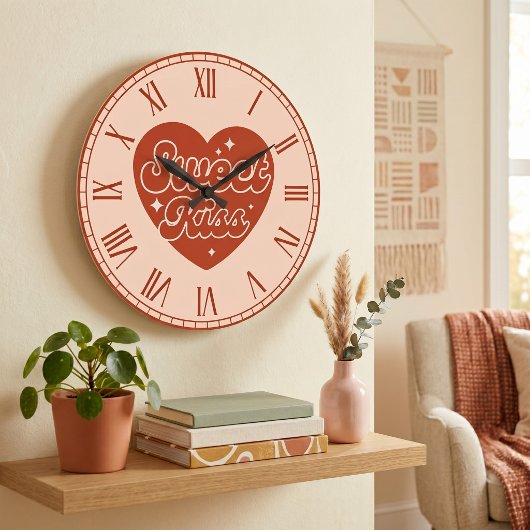 Süße Kussuhr Große Wanduhr