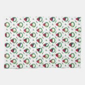 Süße Lab Welpen Weihnachtskränze Muster Geschirrtuch (Horizontal)
