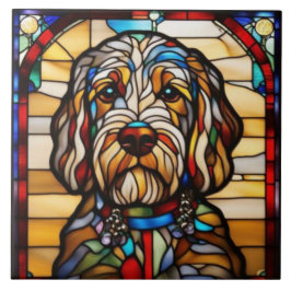 Süße Labradoodle-Dekorationskeramikfliese Fliese