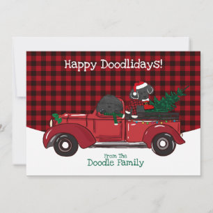 Süße Labradoodles roter Weihnachts-LKW Feiertagskarte