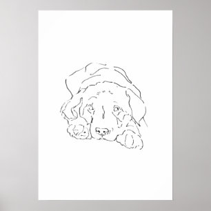 Süße Labrador Retriever Wandkunst, Posterzeichnung Poster