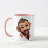Süße lächelnde Affe-Kaffeetasse – Liebenswerte Tie Tasse (Links)