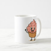 Süße lächelnde Cupcake-Tasse Kaffeetasse (VorderseiteRechts)