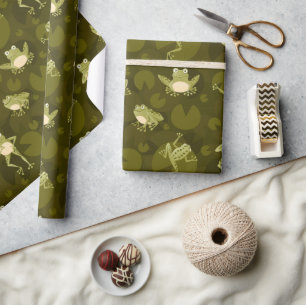 Süße lächelnde Frosch-Geschenkpapier Geschenkpapier