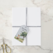 Süße lächelnde Füchse Geburtstag Geschenkanhänger (Mit Garn)