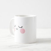 Süße lächelnde Gesichts-Tasse Moderne Ästhetik Kaffeetasse (Vorderseite Links)