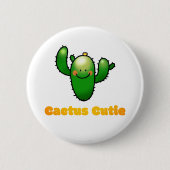 Süße lächelnde Kaktus-Illustration Button (Vorderseite)