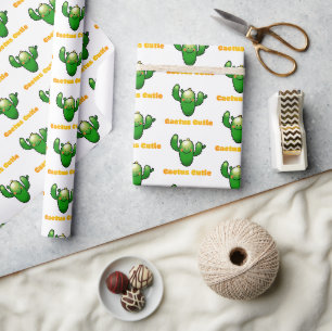 Süße lächelnde Kaktus-Illustration Geschenkpapier