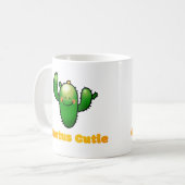 Süße lächelnde Kaktus-Illustration Kaffeetasse (Vorderseite Links)