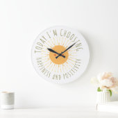 Süße lächelnde Sonne Große Wanduhr (Zuhause)