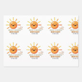 Süße lächelnde Sonnengratulations-Wrap-Papier Geschenkpapier Set (Vorderseite)