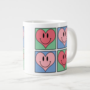 Süße lächelnde Valentinstagsherzen, ich liebe dich Jumbo-Tasse