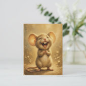 Süße Lachmaus Fine Art Postkarte (Stehend Vorderseite)