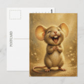 Süße Lachmaus Fine Art Postkarte (Vorne/Hinten)