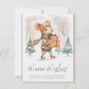 Süße Lady-Maus bringt Geschenke Weihnachtskarte Feiertagskarte