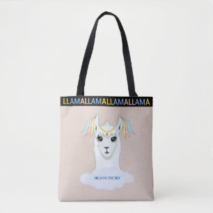 Süße Lama auf beiger Tragetasche Tasche