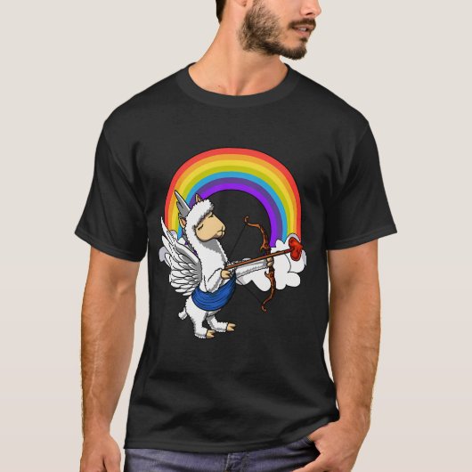 Süße Lama Cupid T-Shirt (Vorderseite)