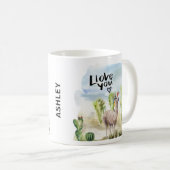 Süße Lama Kaffeetasse (VorderseiteRechts)