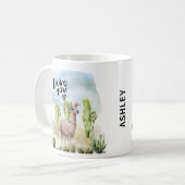 Süße Lama Kaffeetasse (Vorderseite Links)