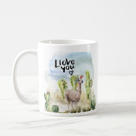 Süße Lama Kaffeetasse (Links)