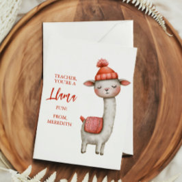 Süße Lama-Lehrer-Schätzung Valentinstag Feiertagskarte