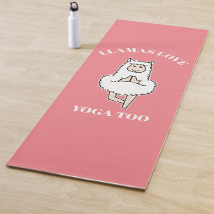 Süße Lama macht Yoga, Lamas lieben Yoga auch Yoga  Yogamatte