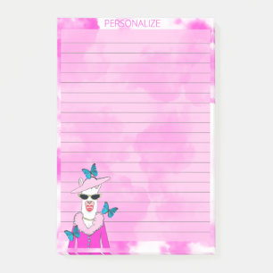 Süße Lama Rosa Wolken Lined Rosa Post It Notizen