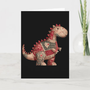 Süße Land-Dinosaurier-Patchwork-Herzen Valentinsta Karte