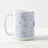 Süße Landgans-Toile-Muster-Monogramm Kaffeetasse (Links)