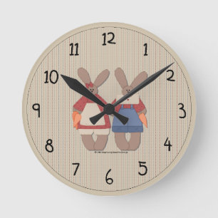Süße Landkaninchen Wanduhr