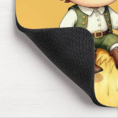 Süße Landkinder auf einem Heuballen – rustikale Ca Mousepad (Ecke)