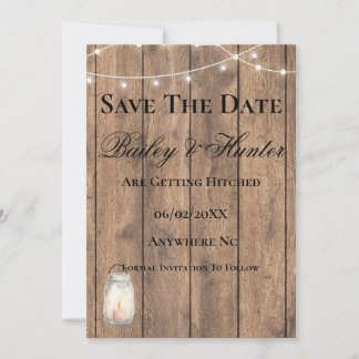Süße ländliche Hochzeit Save-the-Date Karte | Rust