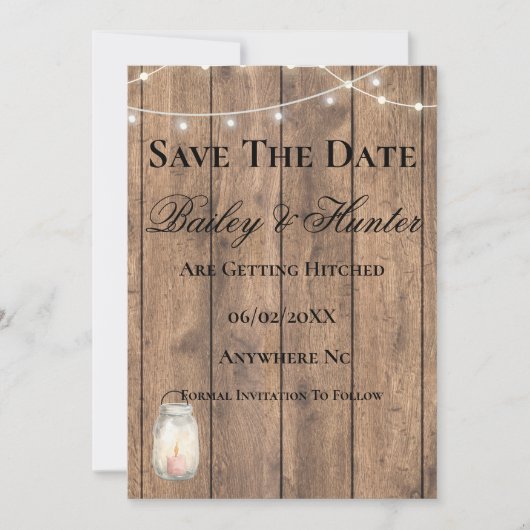 Süße ländliche Hochzeit Save-the-Date Karte | Rust (Vorderseite)