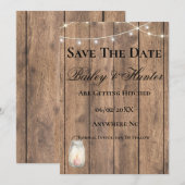 Süße ländliche Hochzeit Save-the-Date Karte | Rust (Vorne/Hinten)