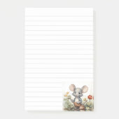 Süße Landmaus linierte 3M Post-it® Notizen (Vorderseite)