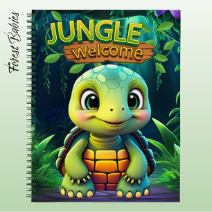 Süße Landschildkröte Dschungel Begrüßung Tier 🐢 Notizblock
