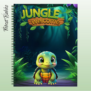 Süße Landschildkröte Dschungel Begrüßung Tier 🐢 Notizblock