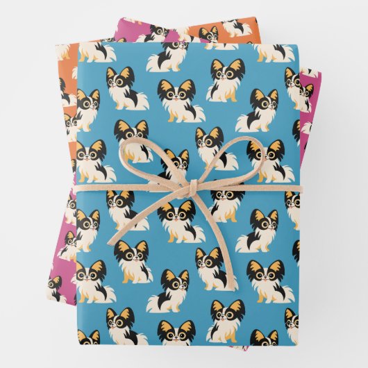 Süße Langhaar-Chihuahuas Geschenkpapier Set (Beispiel)