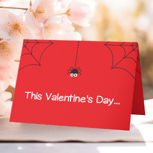 Süße Lass-uns-Abhängen-Valentinstag-Spinnen Feiertagskarte