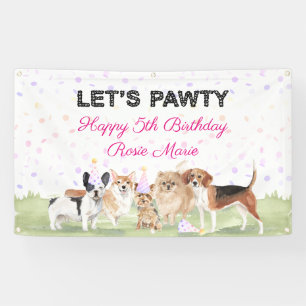 Süße Lass uns feiern Rosa individuelle Hundegeburt Banner
